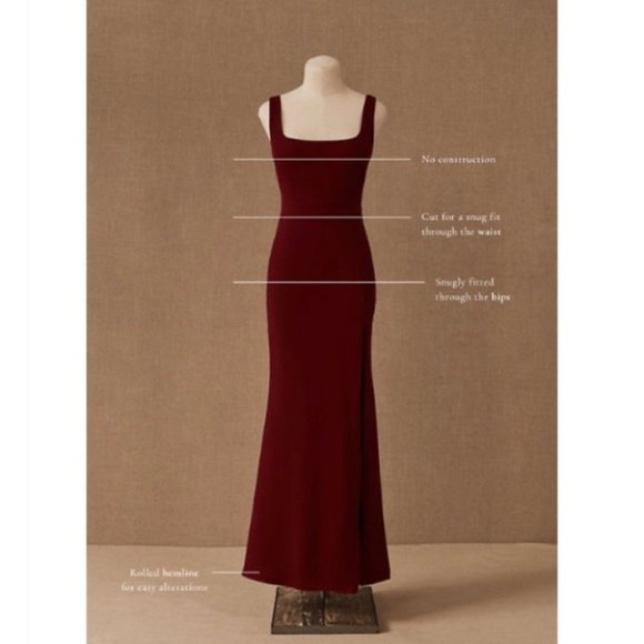 NWT BHLDN Adena Square-Neck Maxi Dress Black - Picture 5 of 9